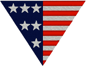 Triangle Stars & Stripes Embroidery Design