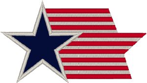 Patriotic Star & Flag Embroidery Design