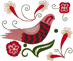 Alfold Folk Art Bird Embroidery Design