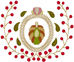 Alfold Folk Art Berries Embroidery Design