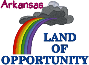 Arkansas: The Land of Opportunity Embroidery Design