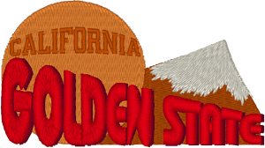 California: The Golden State Embroidery Design