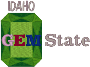 Idaho: The Gem State Embroidery Design