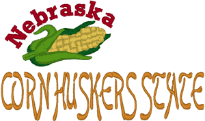 Nebraska: The Cornhuskers State Embroidery Design