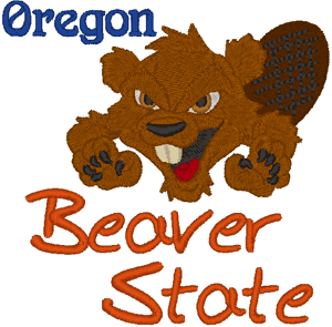 Oregon: The Beaver State Embroidery Design