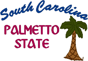 South Carolina: The Palmetto State Embroidery Design