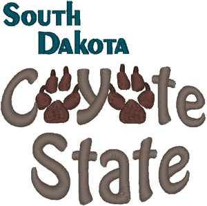 South Dakota: The Coyote State Embroidery Design