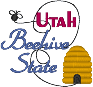 Utah: The Beehive State Embroidery Design