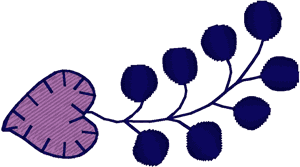 Dravzog Folk Art Blueberries Embroidery Design