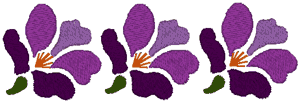 Sweet Violet Border Embroidery Design