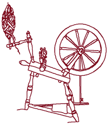 Redwork Spinning Wheel Embroidery Design