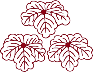 Redwork Japanese Leaves Embroidery Design