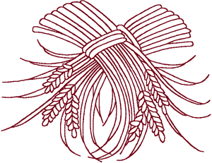 Redwork Japanese Wheat Sprays #1 Embroidery Design