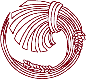 Redwork Japanese Wheat Circle Embroidery Design