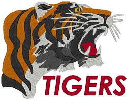 Tiger with Text Embroidery Design