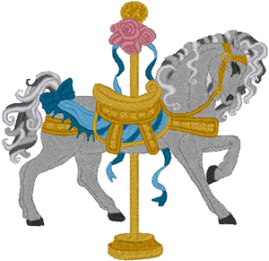 Cherokee Rose Carousel Horse Embroidery Design