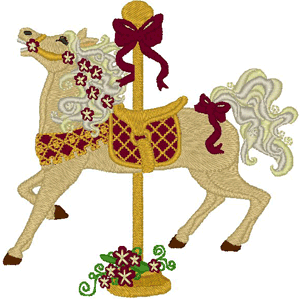 Desert Moon Carousel Horse Embroidery Design