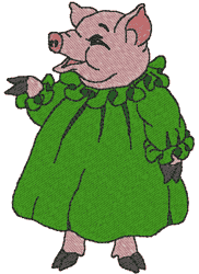 In Her Best Green Dress Embroidery Design
