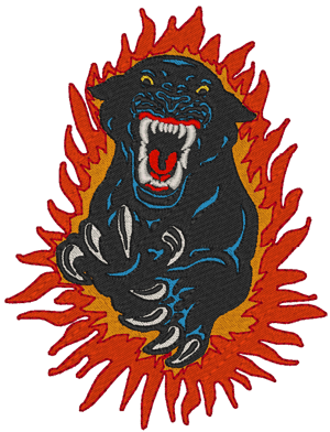 Snarling Panther Embroidery Design
