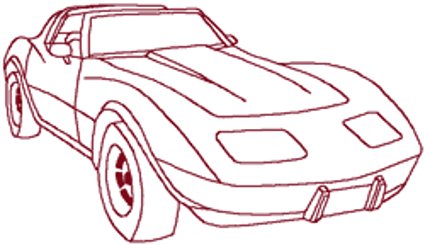 Redwork Corvette Embroidery Design