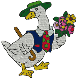 Courting Goose Embroidery Design