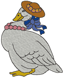 Goose in Pearls Embroidery Design