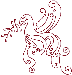 Redwork Symbol of Peace Embroidery Design