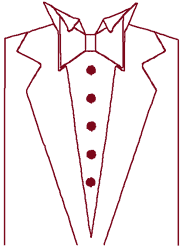 Redwork Tuxedo Embroidery Design