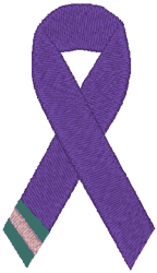 Awareness Ribbon: Thyroid Cancer Embroidery Design