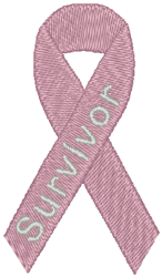 Awareness Ribbon: Survivor Embroidery Design