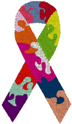 Awareness Ribbon: Autism Embroidery Design