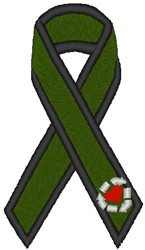 Awareness Ribbon: Support Organ Donation Embroidery Design