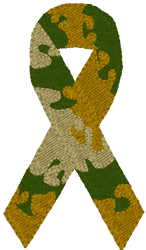 Camouflage Awareness Ribbon Embroidery Design