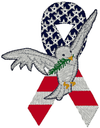 Awareness Ribbon: Peace Embroidery Design