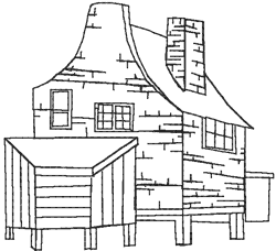 Redwork Mill House Embroidery Design