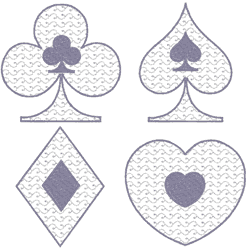 Playing Card Suits Embroidery Design
