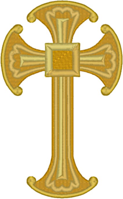 Gold Cross Embroidery Design