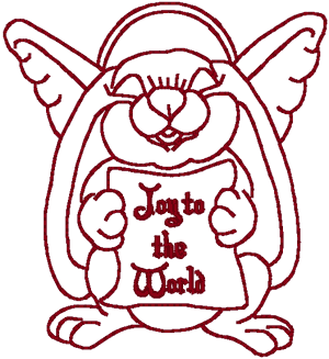 Redwork Angel Bunny Embroidery Design