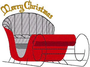 Merry Christmas Sleigh Embroidery Design