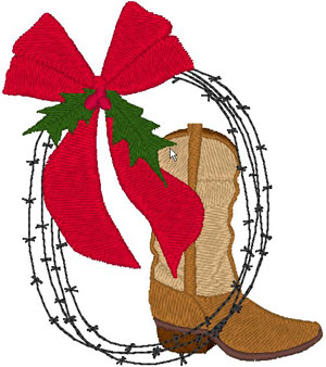 Cowboy Christmas Embroidery Design