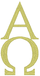 Alpha & Omega Symbol Embroidery Design