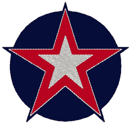 Red, White & Blue Star Embroidery Design