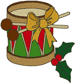 Christmas Drum Embroidery Design