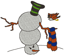Upside Down Snowman Embroidery Design