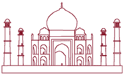 Redwork Taj Mahal Embroidery Design