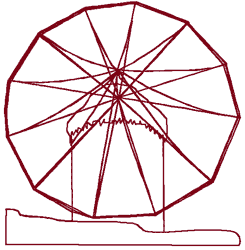 Redwork Grain Mill Embroidery Design