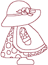 Redwork Polka-Dot Sunbonnet Sue Embroidery Design