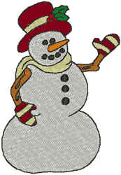 Snowman with Mittens Embroidery Design