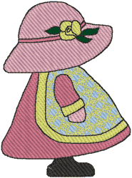 Sunbonnet Sue Yellow Rose Embroidery Design