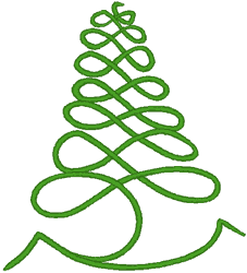 Ribbon Christmas Tree Embroidery Design